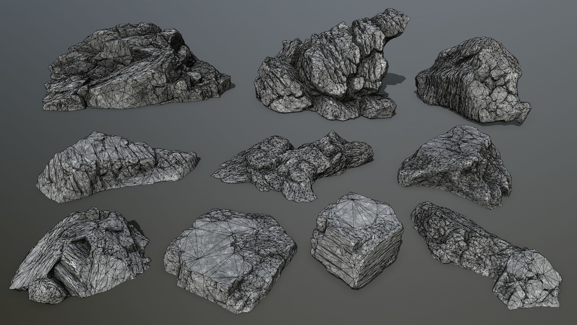 cliff rocks Low-poly 3D model_22