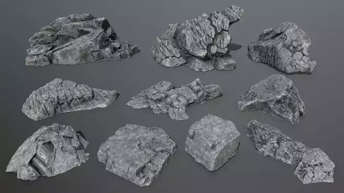 cliff rocks Low-poly 3D model