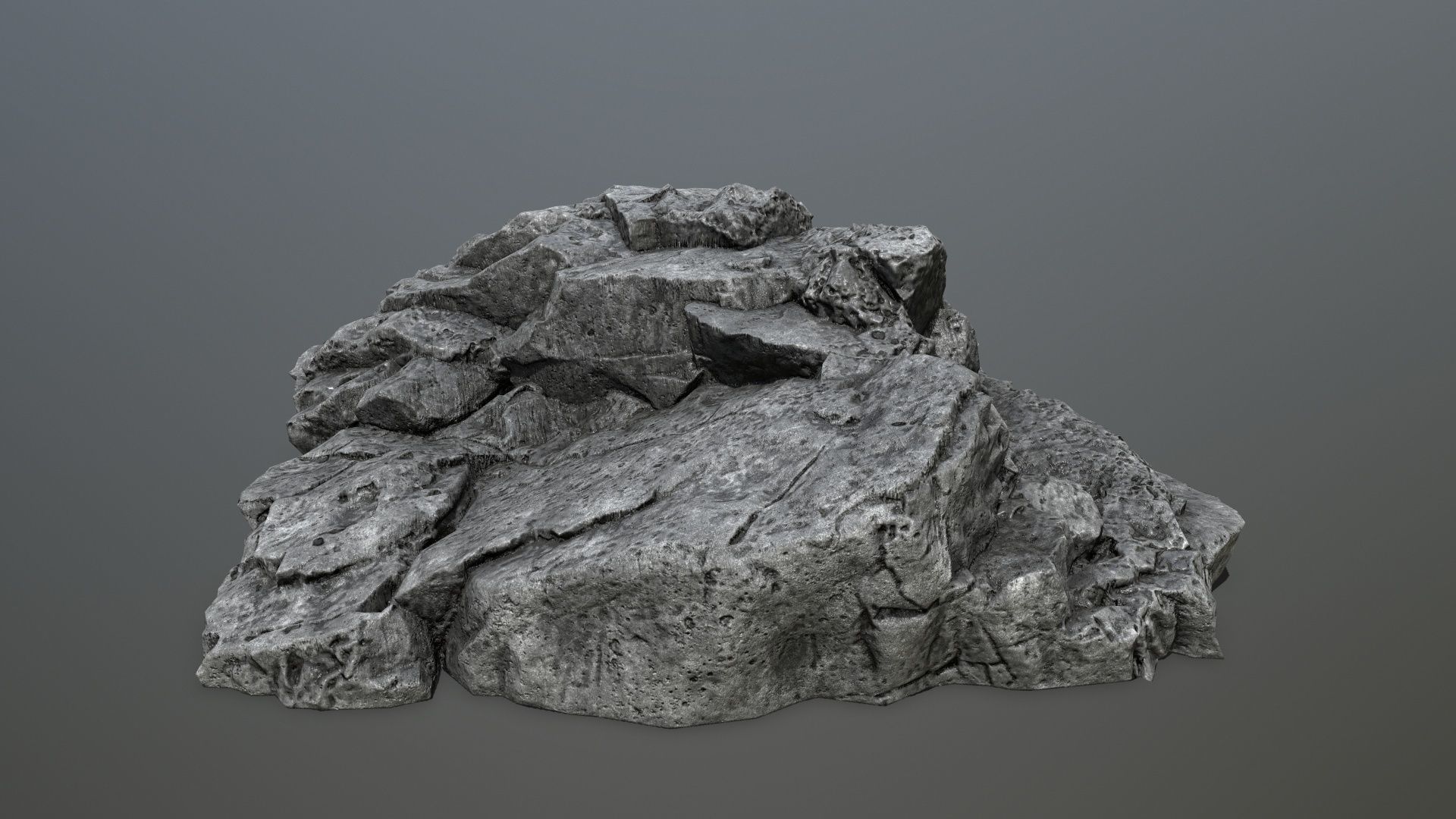 cliff rocks Low-poly 3D model_1