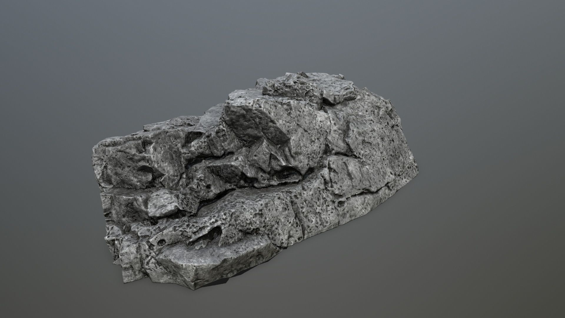 cliff rocks Low-poly 3D model_2