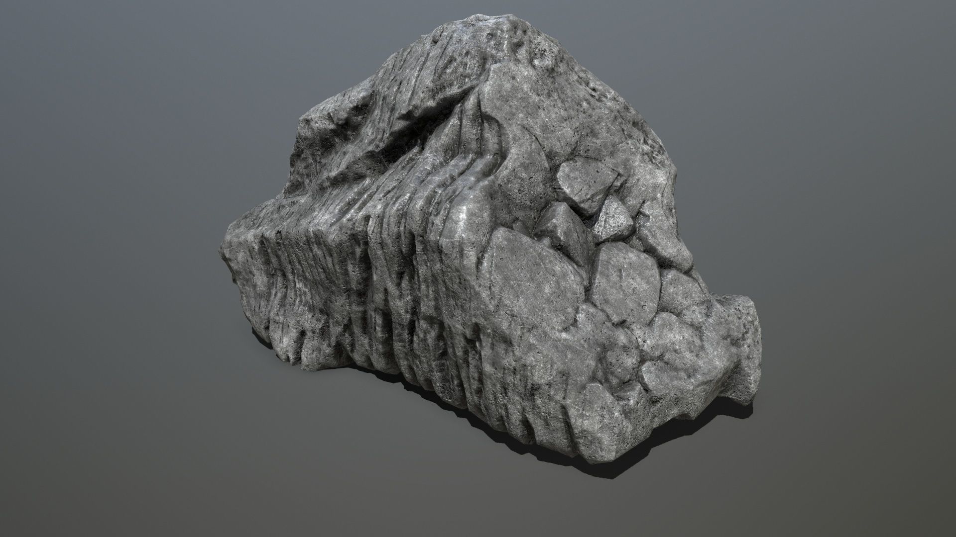 cliff rocks Low-poly 3D model_14