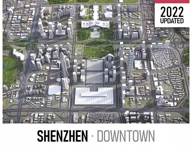 Shenzhen Low-poly 3D model