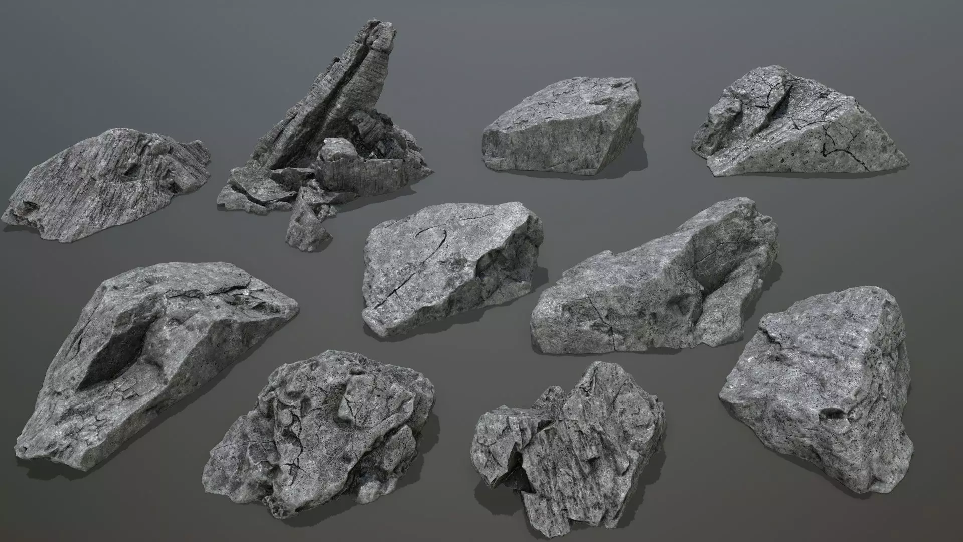 cliff rocks Low-poly 3D model_0