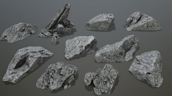 cliff rocks Low-poly 3D model