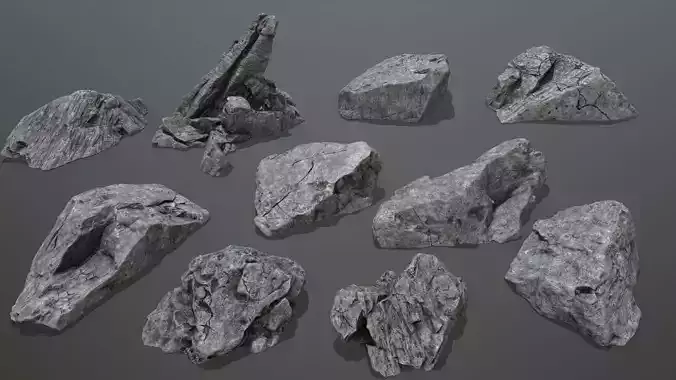 cliff rocks Low-poly 3D model