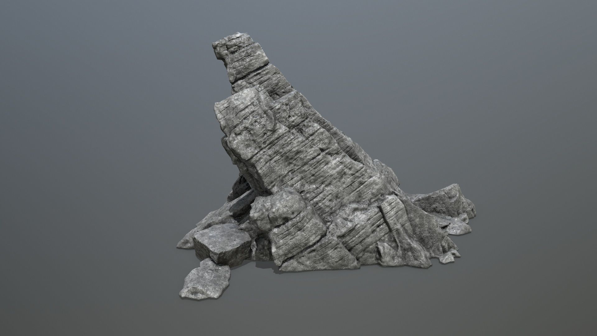 cliff rocks Low-poly 3D model_4