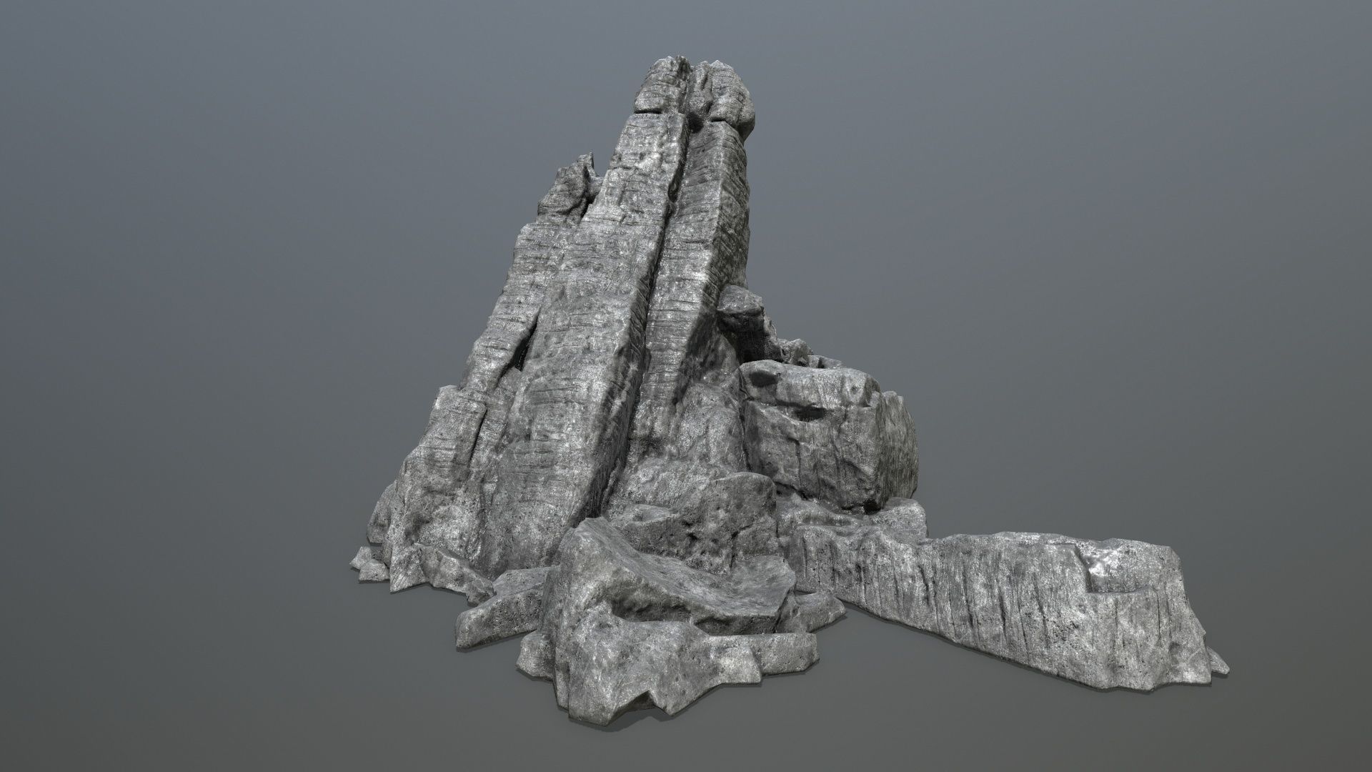 cliff rocks Low-poly 3D model_1
