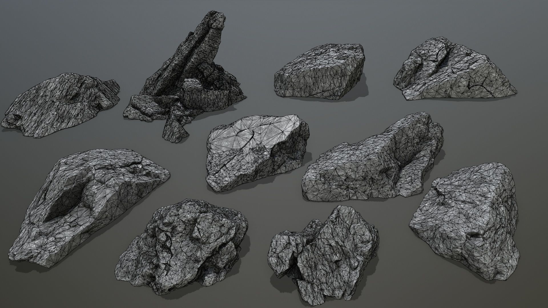 cliff rocks Low-poly 3D model_23