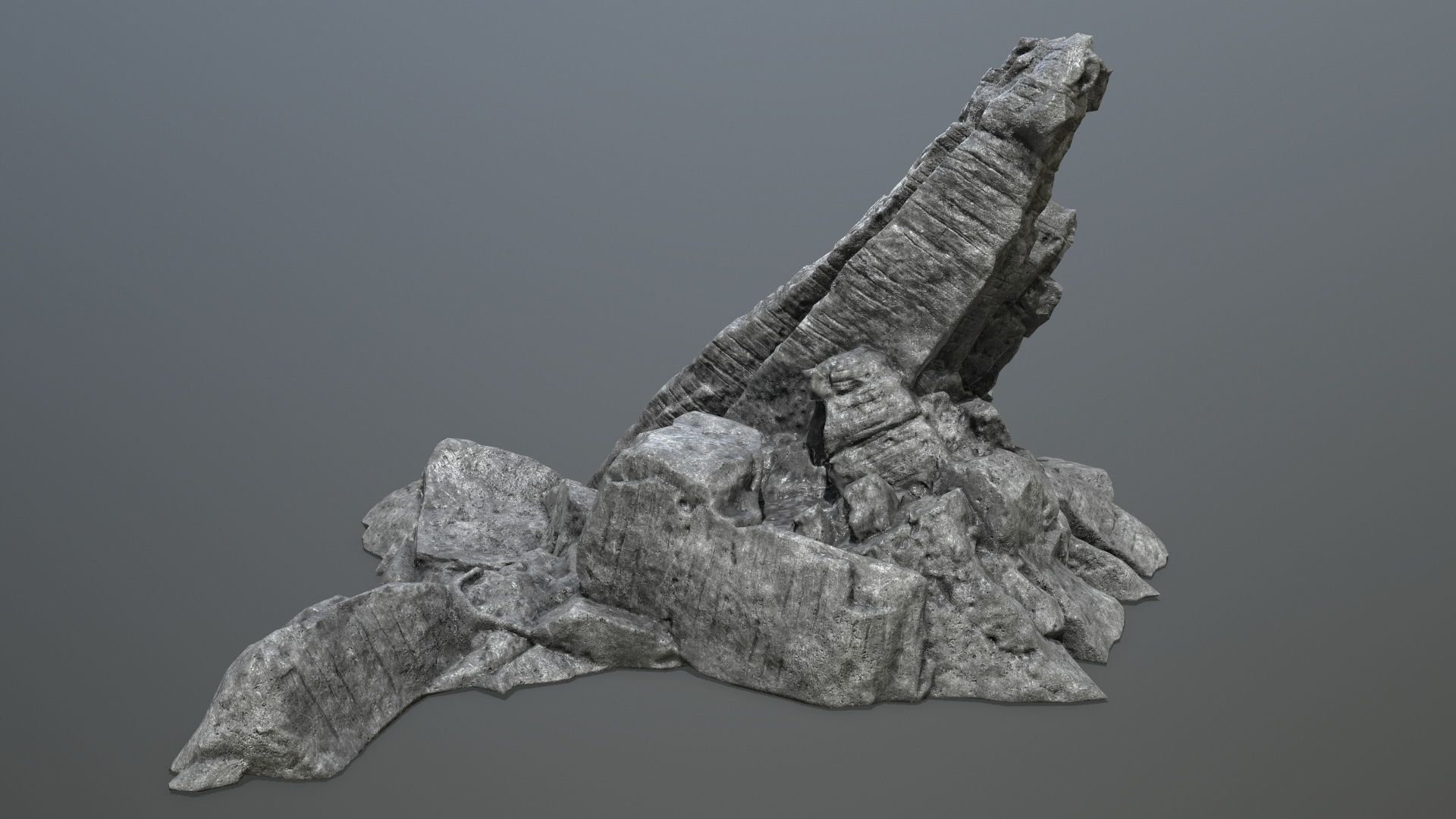 cliff rocks Low-poly 3D model_2