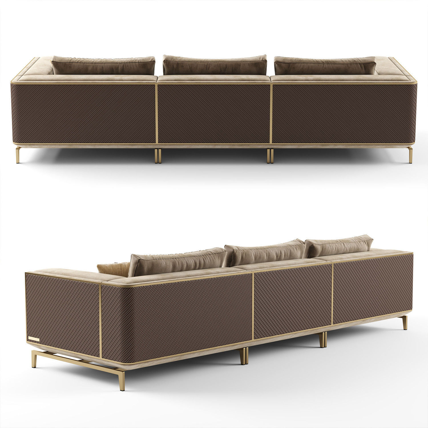 Visionnaire BACKSTAGE 3 seater sofa 3D model_2