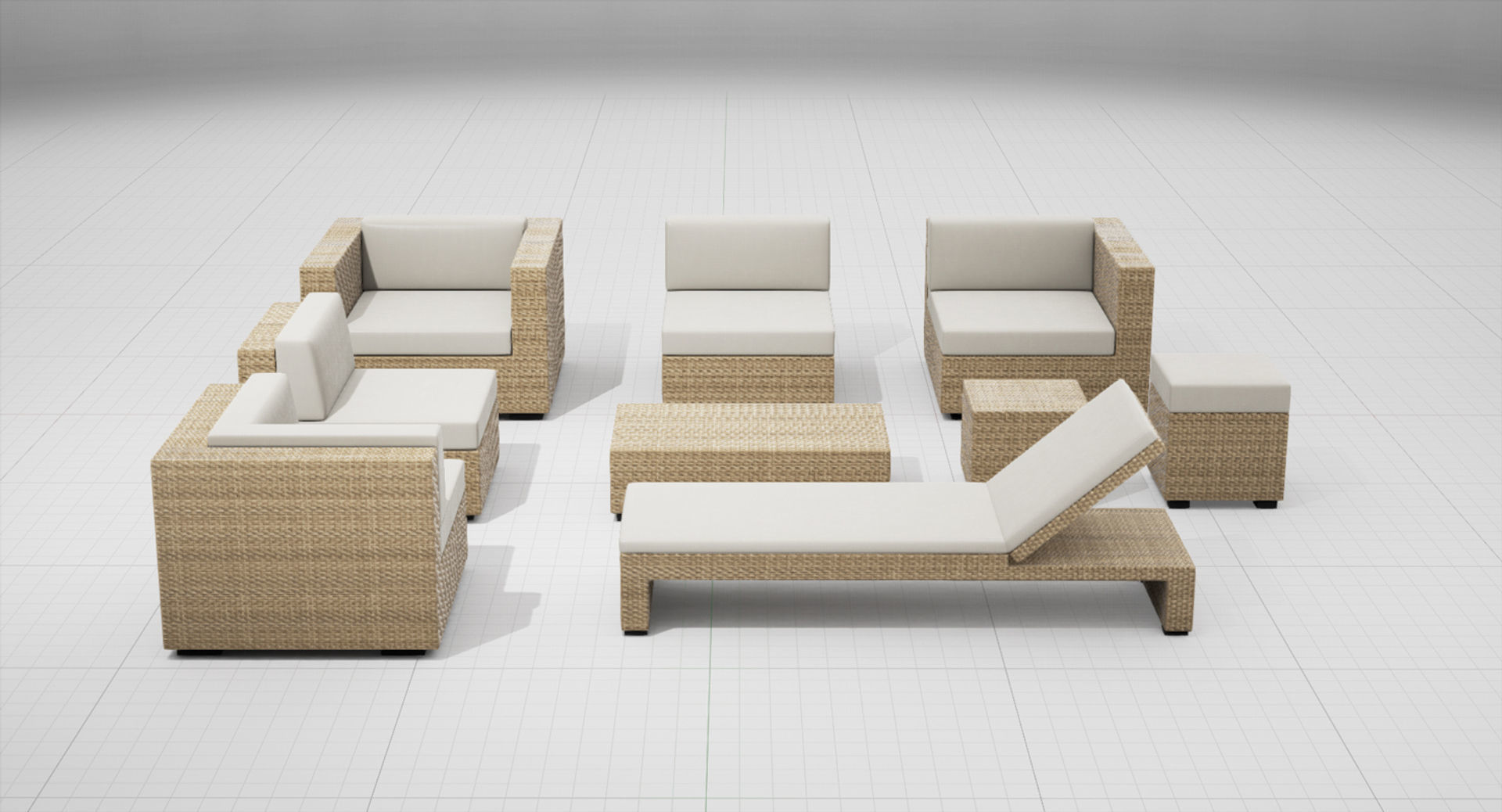 Patio Furniture Set UE4 3D model_8