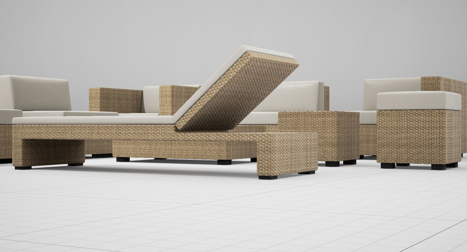 Patio Furniture Set UE4 3D model_5