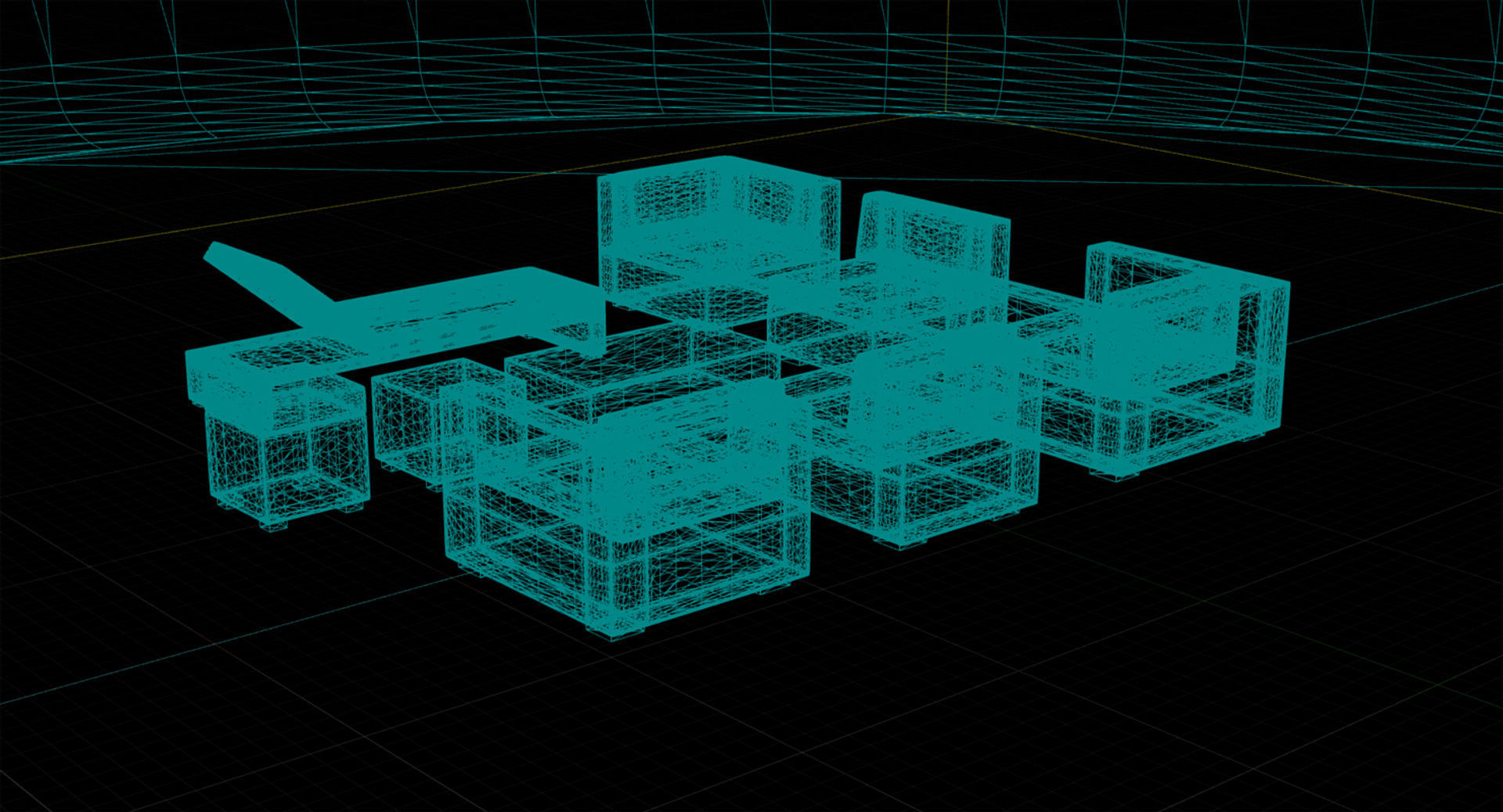 Patio Furniture Set UE4 3D model_11