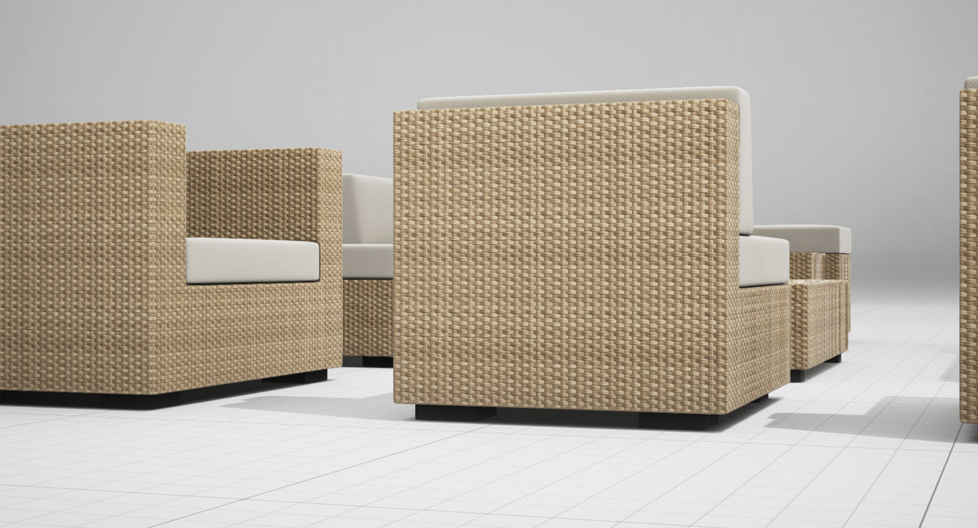 Patio Furniture Set UE4 3D model_6