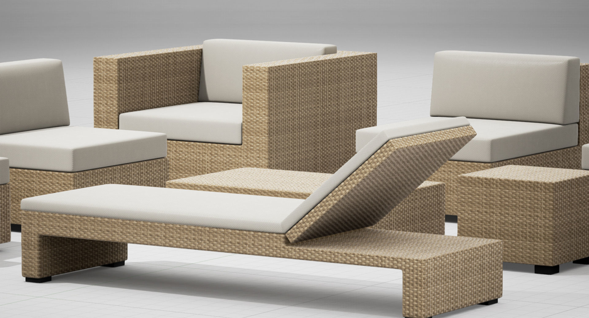 Patio Furniture Set UE4 3D model_4