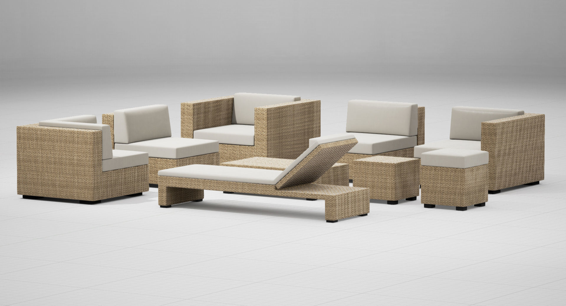 Patio Furniture Set UE4 3D model_3