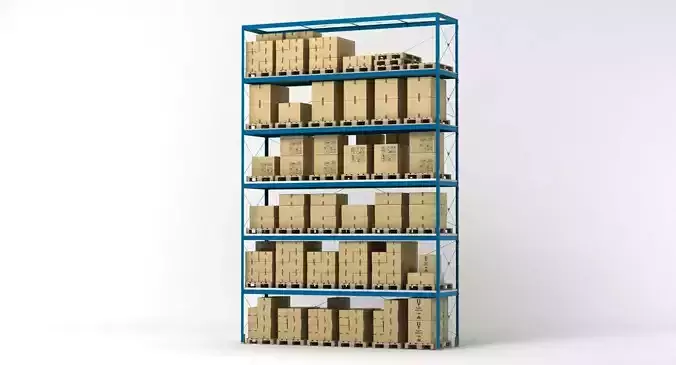 Warehouse Shelving Rack 3D model