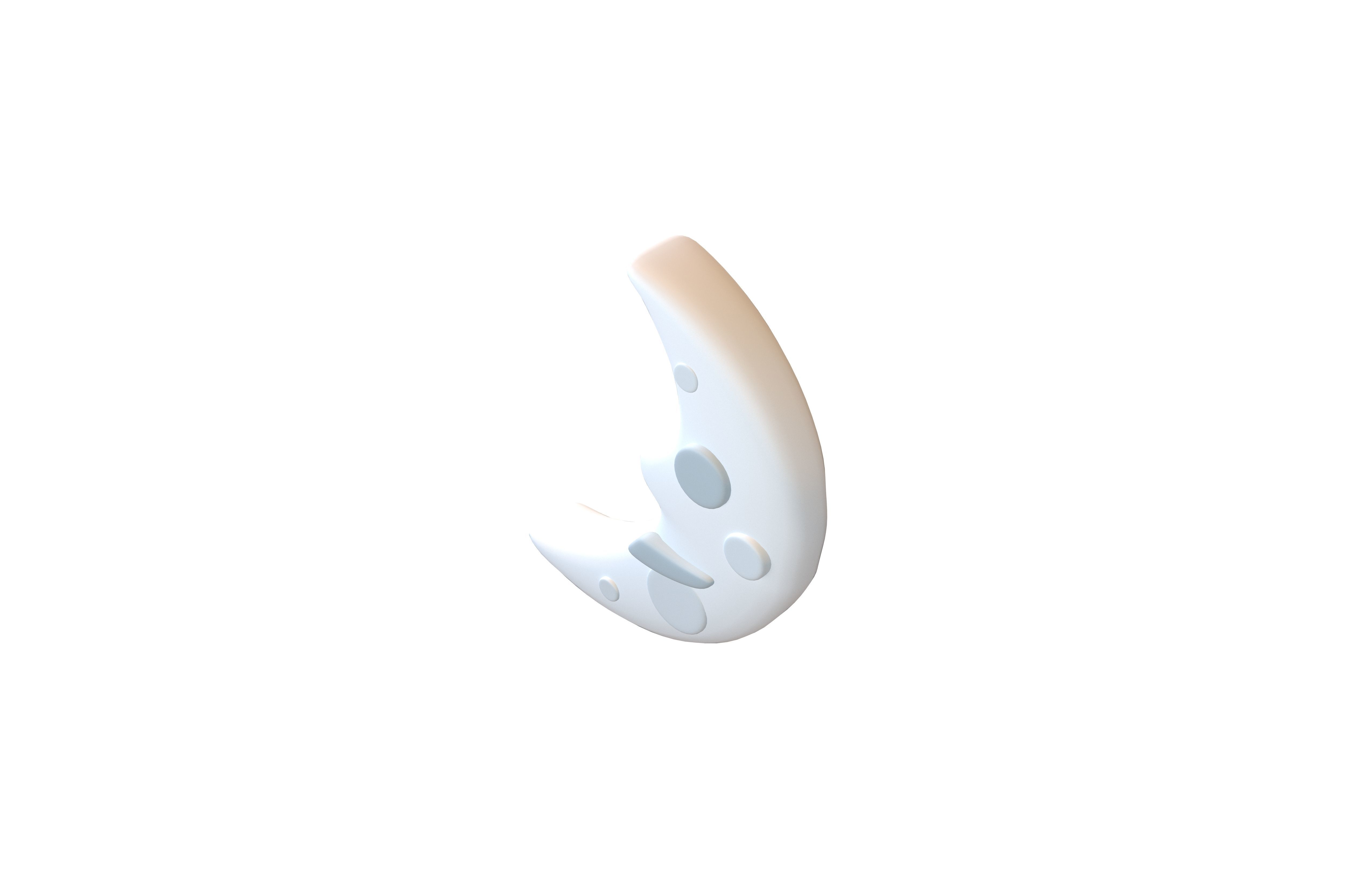 Twitter Version 1 First Quarter Moon Face v1 001 Low-poly 3D model_2