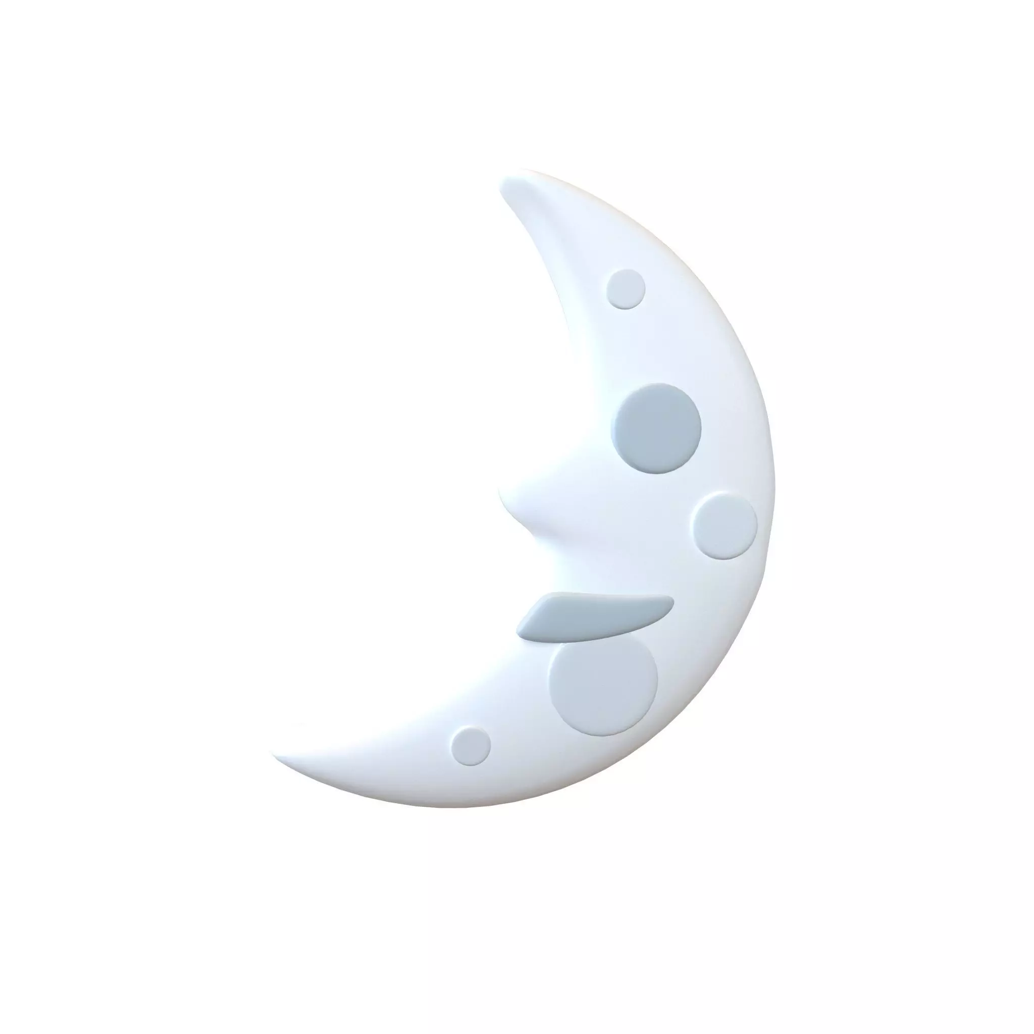 Twitter Version 1 First Quarter Moon Face v1 001 Low-poly 3D model_0