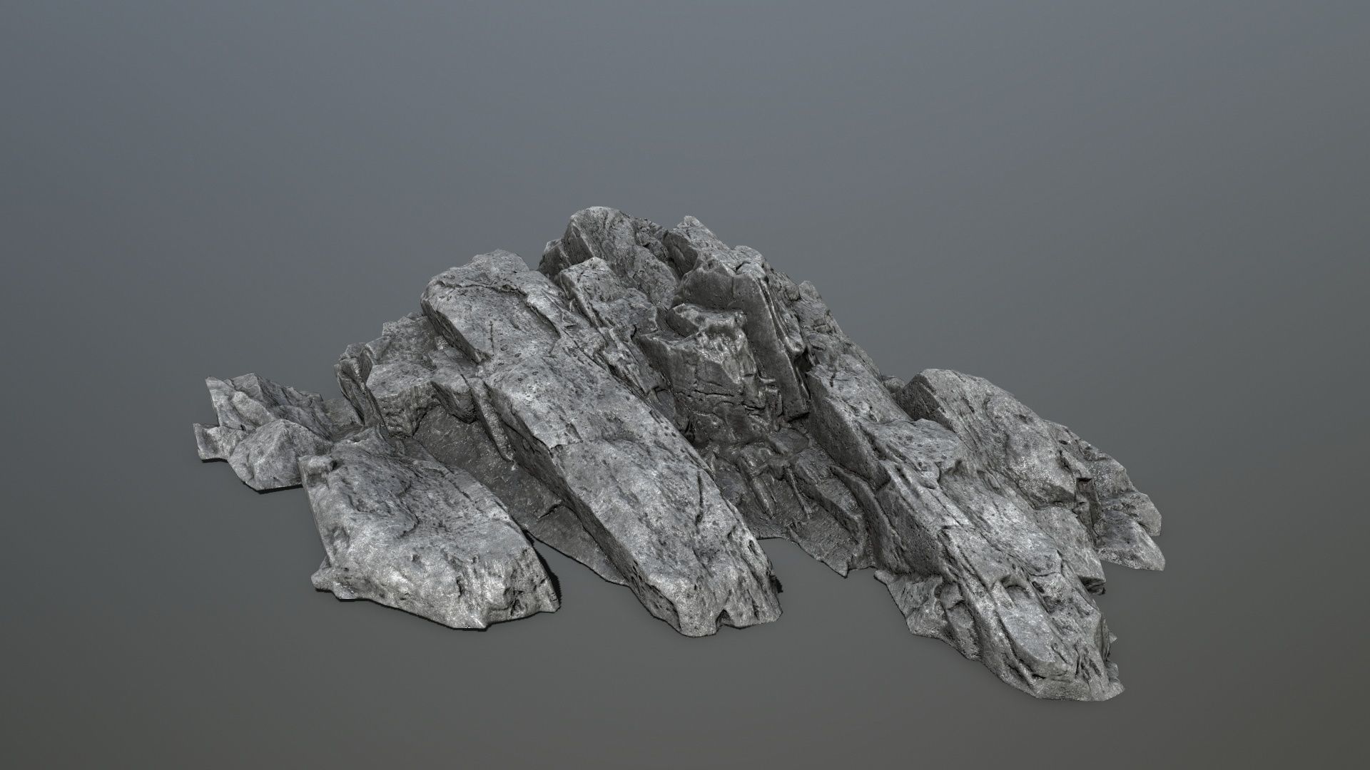 cliff rocks Low-poly 3D model_1