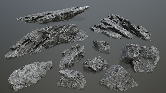 cliff rocks Low-poly 3D model