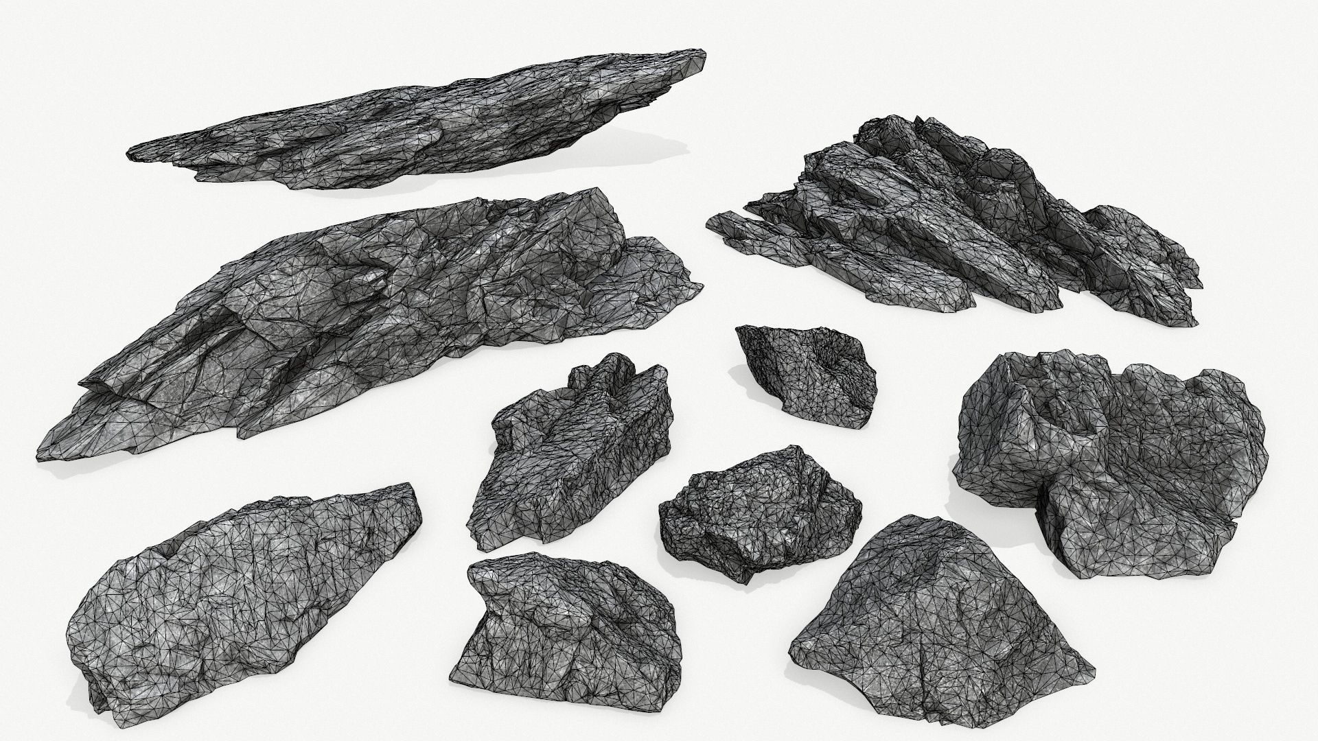 cliff rocks Low-poly 3D model_23