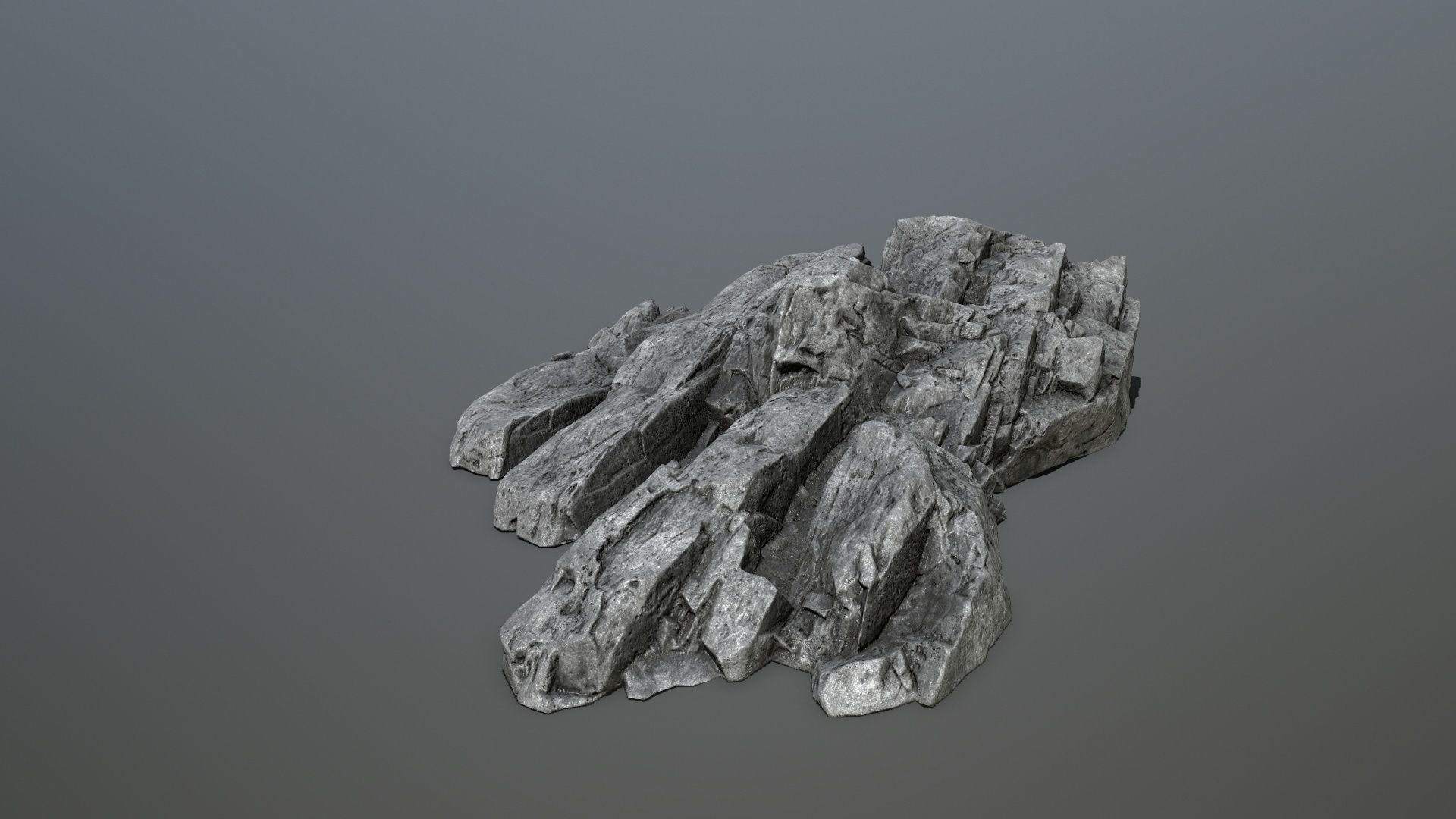cliff rocks Low-poly 3D model_3