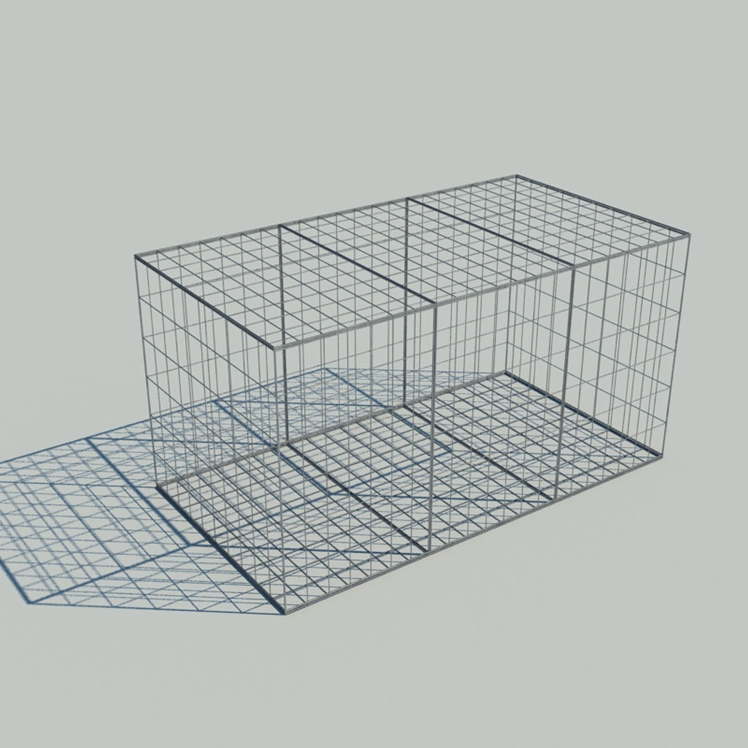 Gabion Stone Wall 2 3D model_9