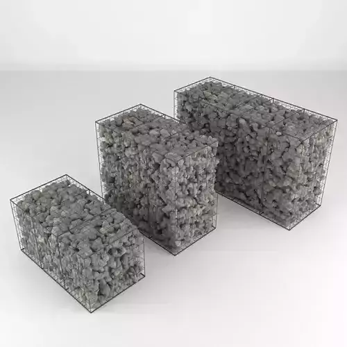 Gabion Stone Wall 2 3D model