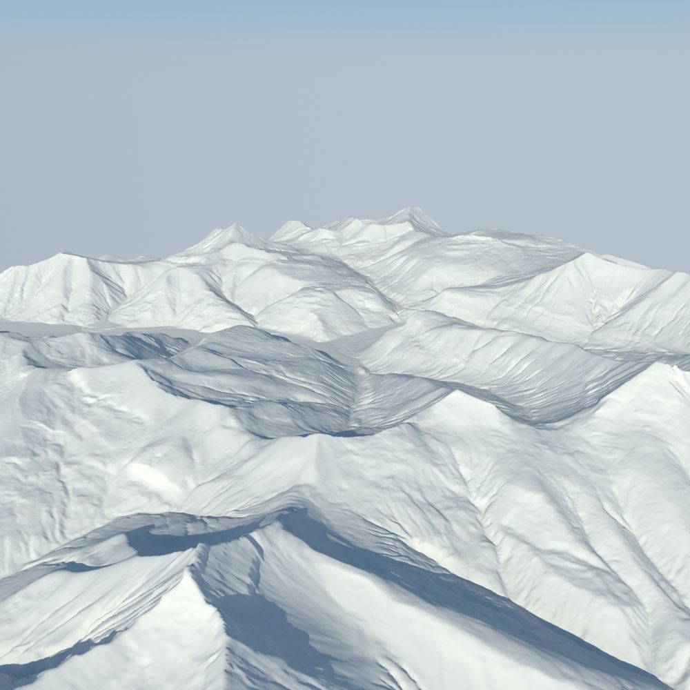 Snowy Terrain 6 3D model_2