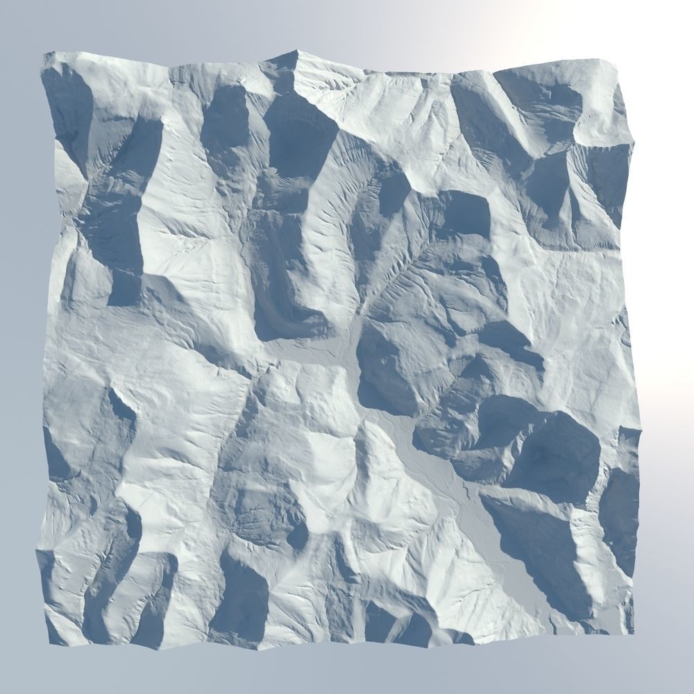 Snowy Terrain 6 3D model_6