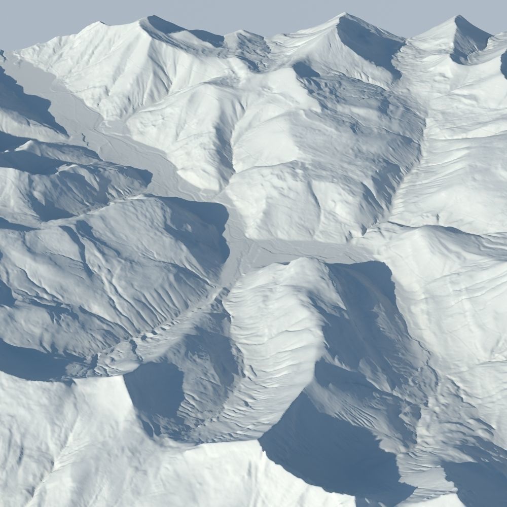 Snowy Terrain 6 3D model_1