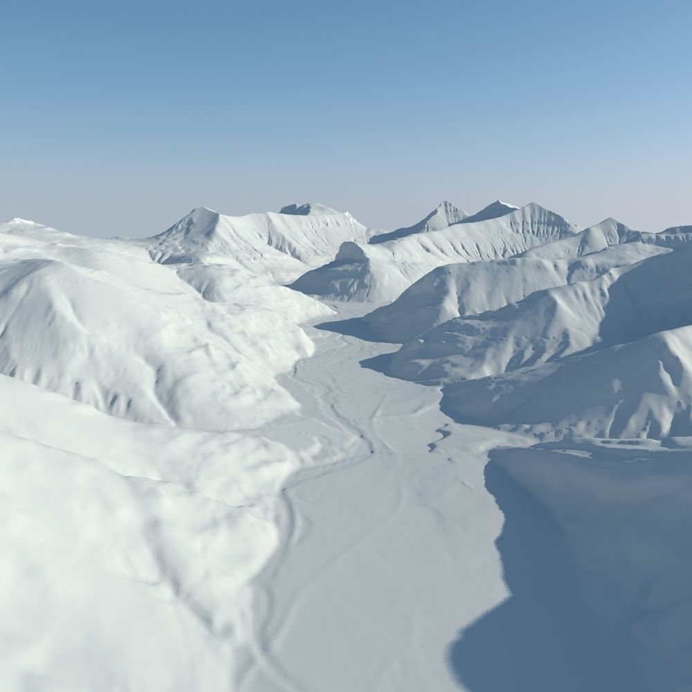 Snowy Terrain 6 3D model_3