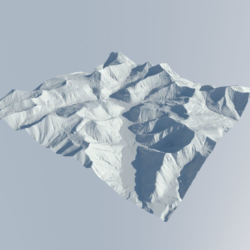 Snowy Terrain 6 3D model_5