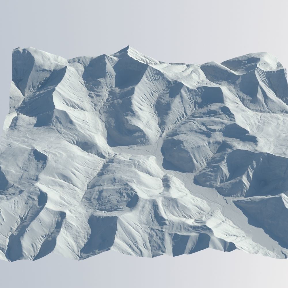 Snowy Terrain 6 3D model_4