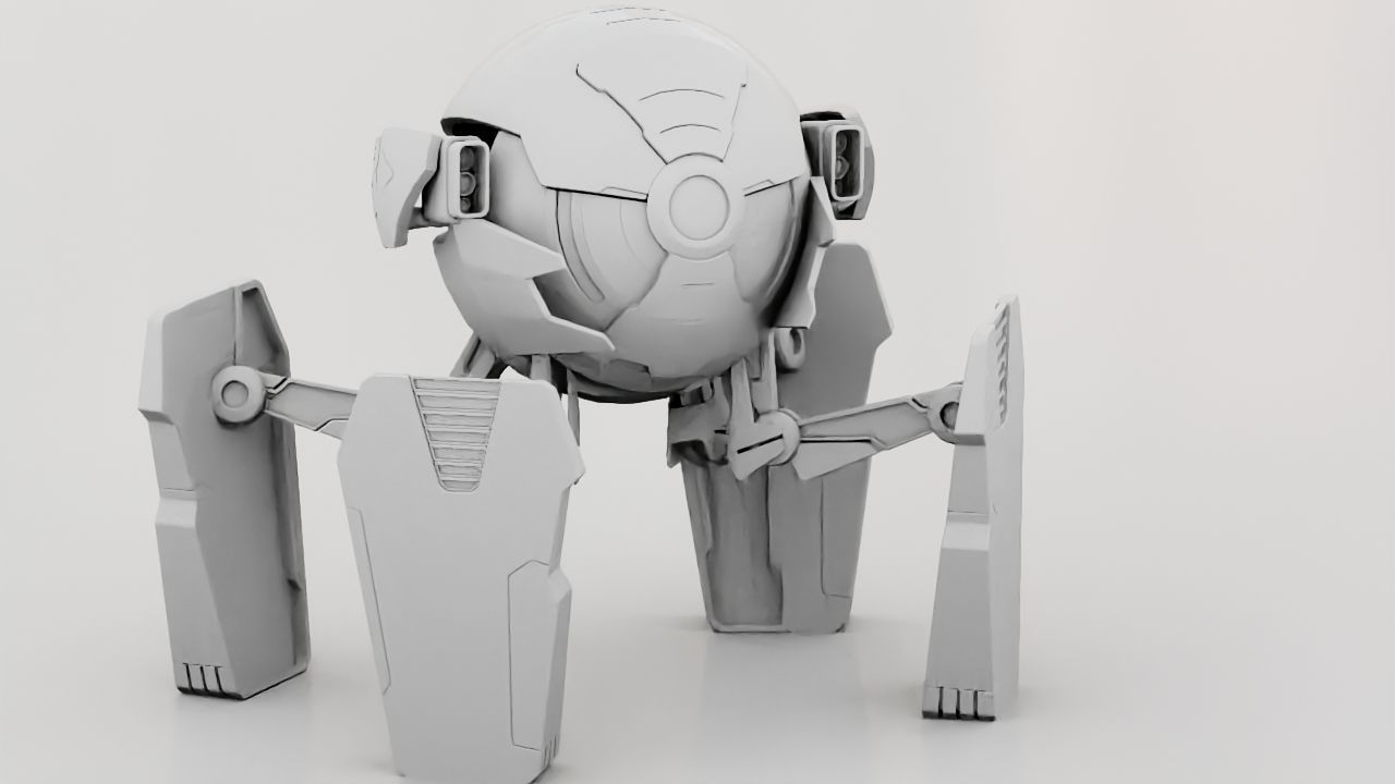 Ball Droid  rigged  - animated character 3D model_20