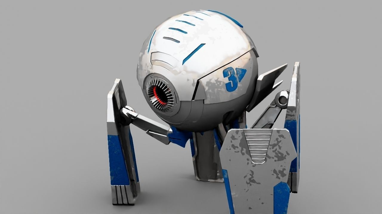Ball Droid  rigged  - animated character 3D model_6