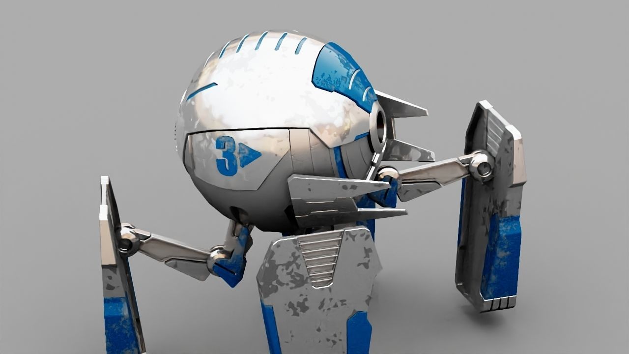 Ball Droid  rigged  - animated character 3D model_5
