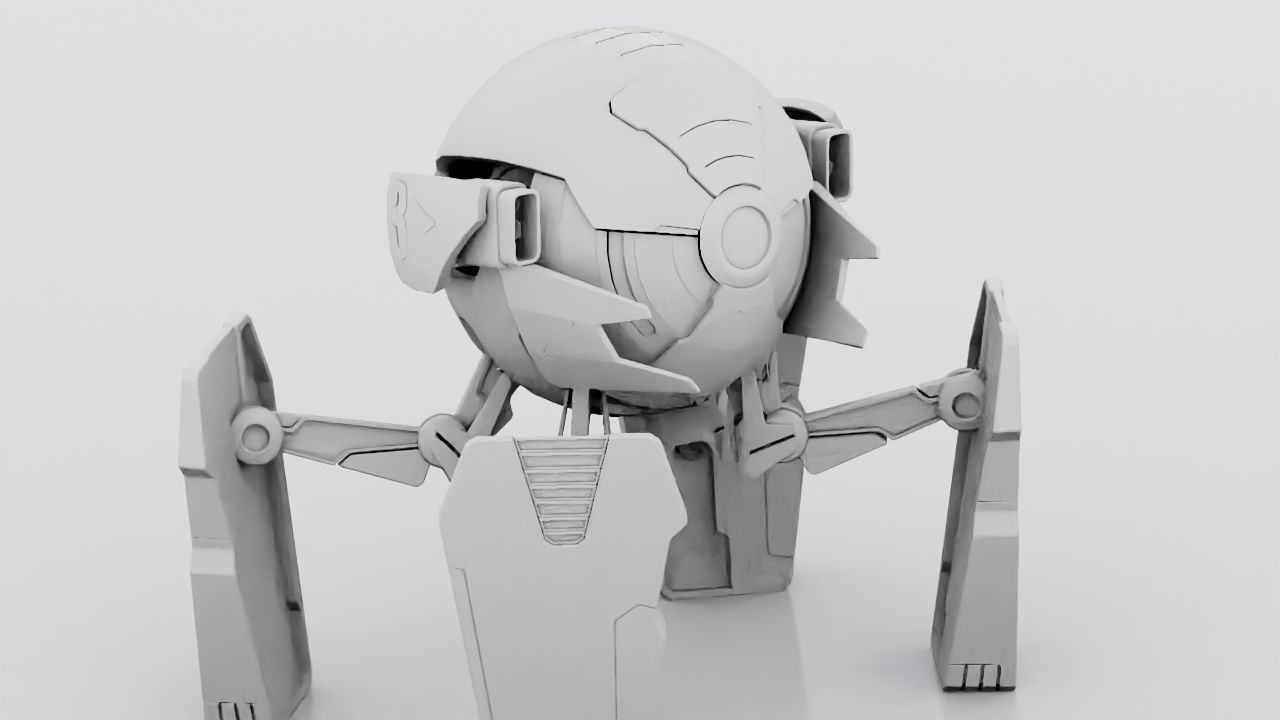 Ball Droid  rigged  - animated character 3D model_26