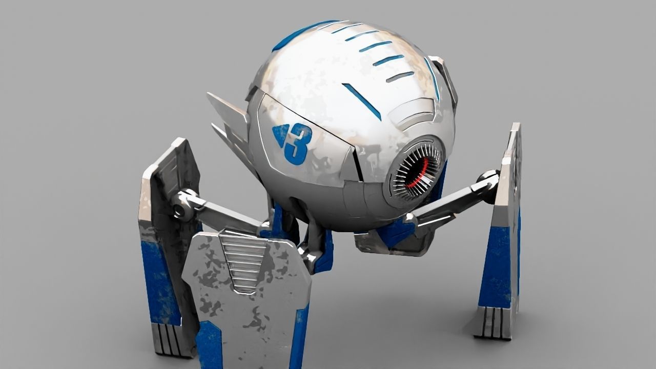 Ball Droid  rigged  - animated character 3D model_8