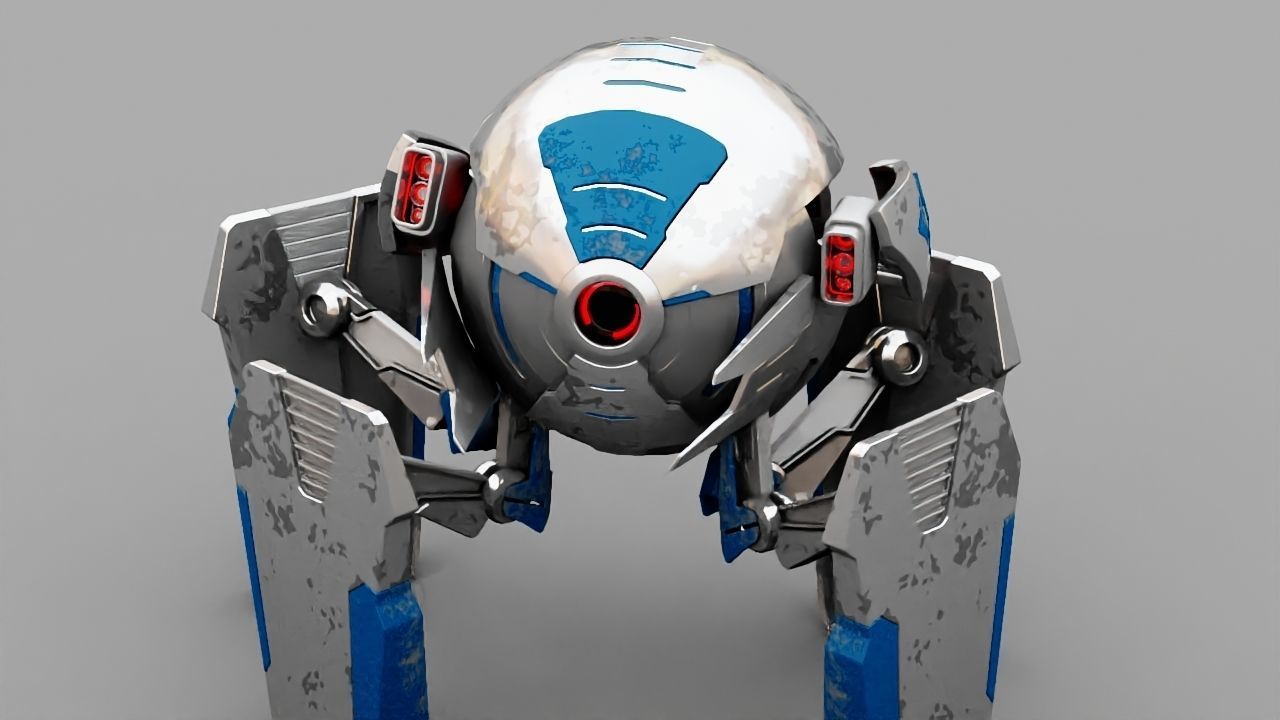 Ball Droid  rigged  - animated character 3D model_11