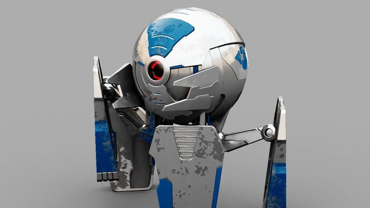 Ball Droid  rigged  - animated character 3D model_10