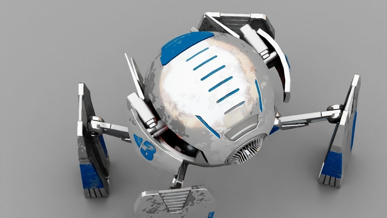 Ball Droid  rigged  - animated character 3D model_16