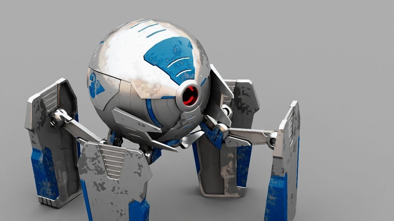 Ball Droid  rigged  - animated character 3D model_4
