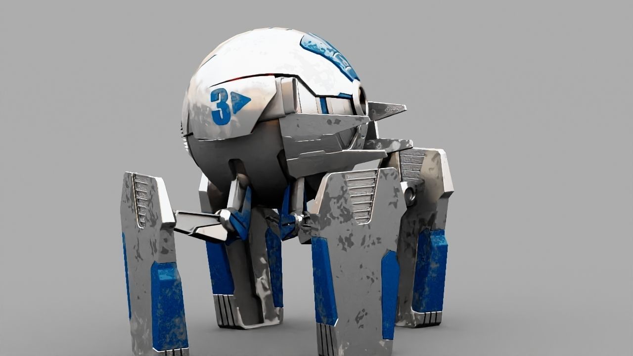 Ball Droid  rigged  - animated character 3D model_19