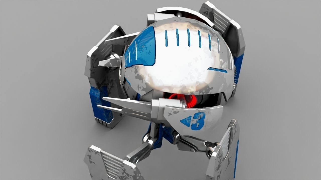 Ball Droid  rigged  - animated character 3D model_17