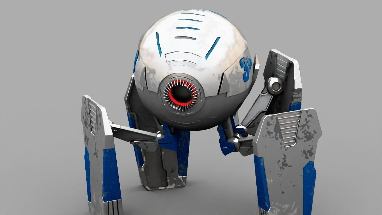Ball Droid  rigged  - animated character 3D model_7