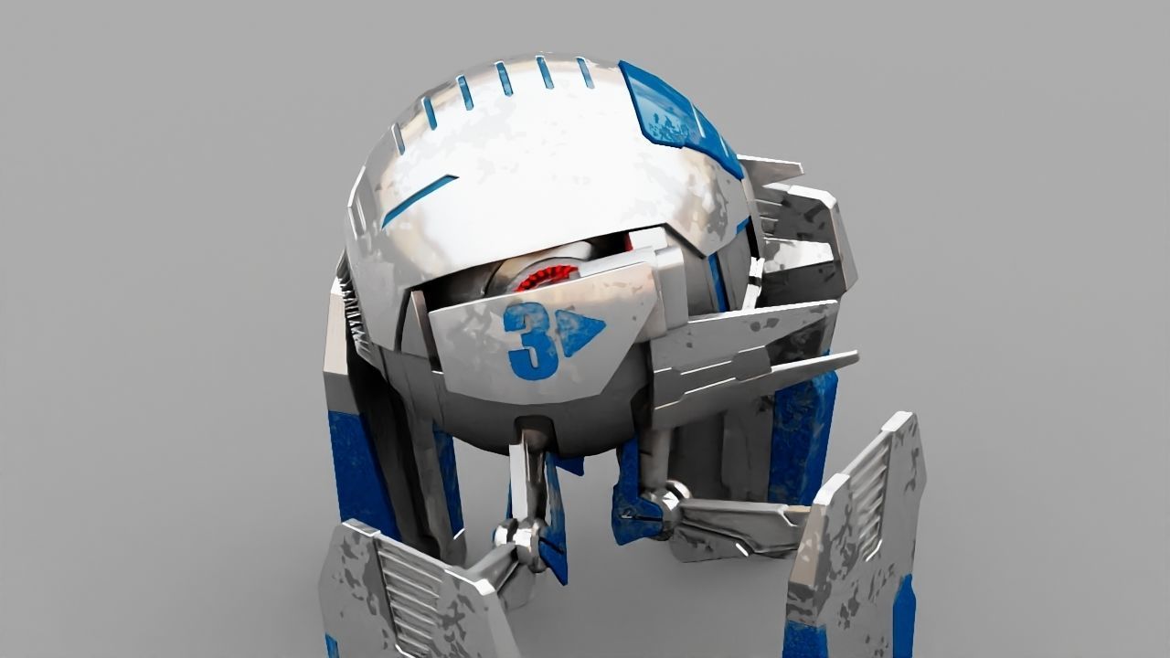 Ball Droid  rigged  - animated character 3D model_13