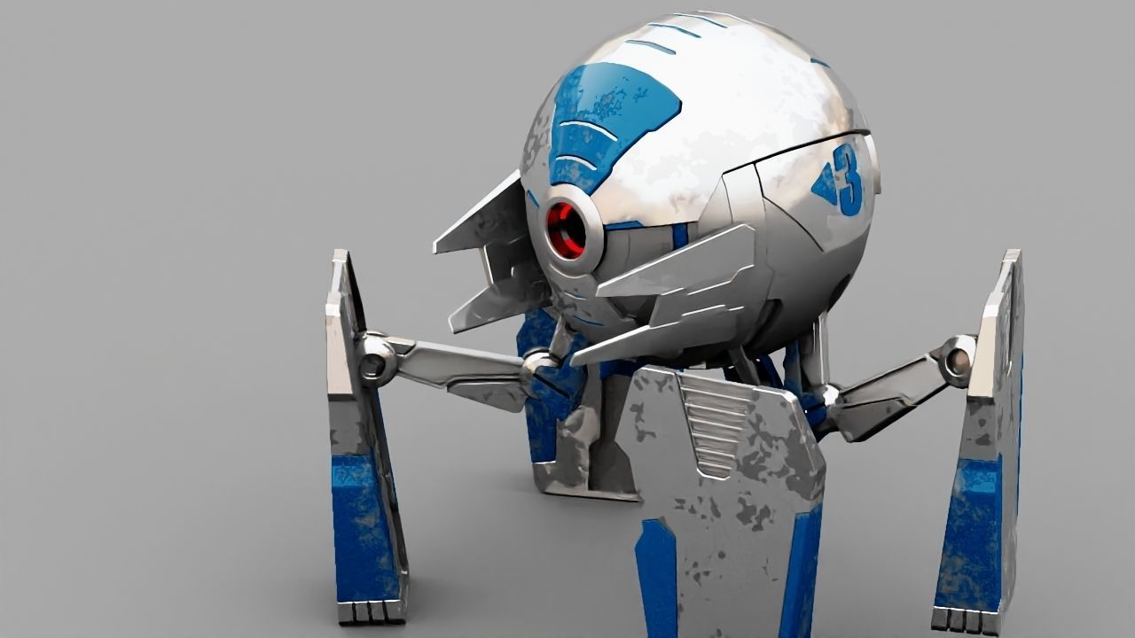 Ball Droid  rigged  - animated character 3D model_2