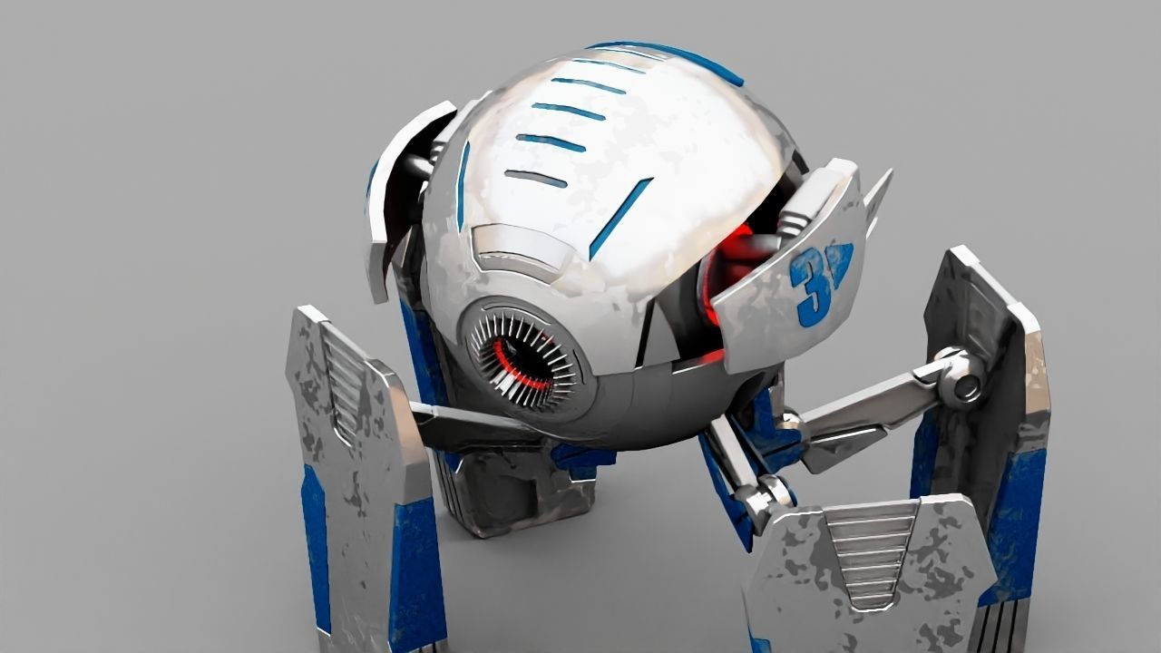 Ball Droid  rigged  - animated character 3D model_14